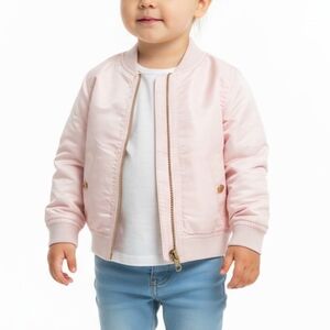 H&M‎ Blush Pink Satin Bomber Jacket Toddler 2T